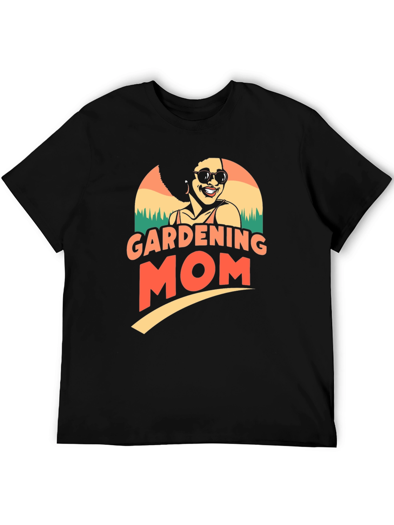 Black Gardening Mom T-Shirt view 5