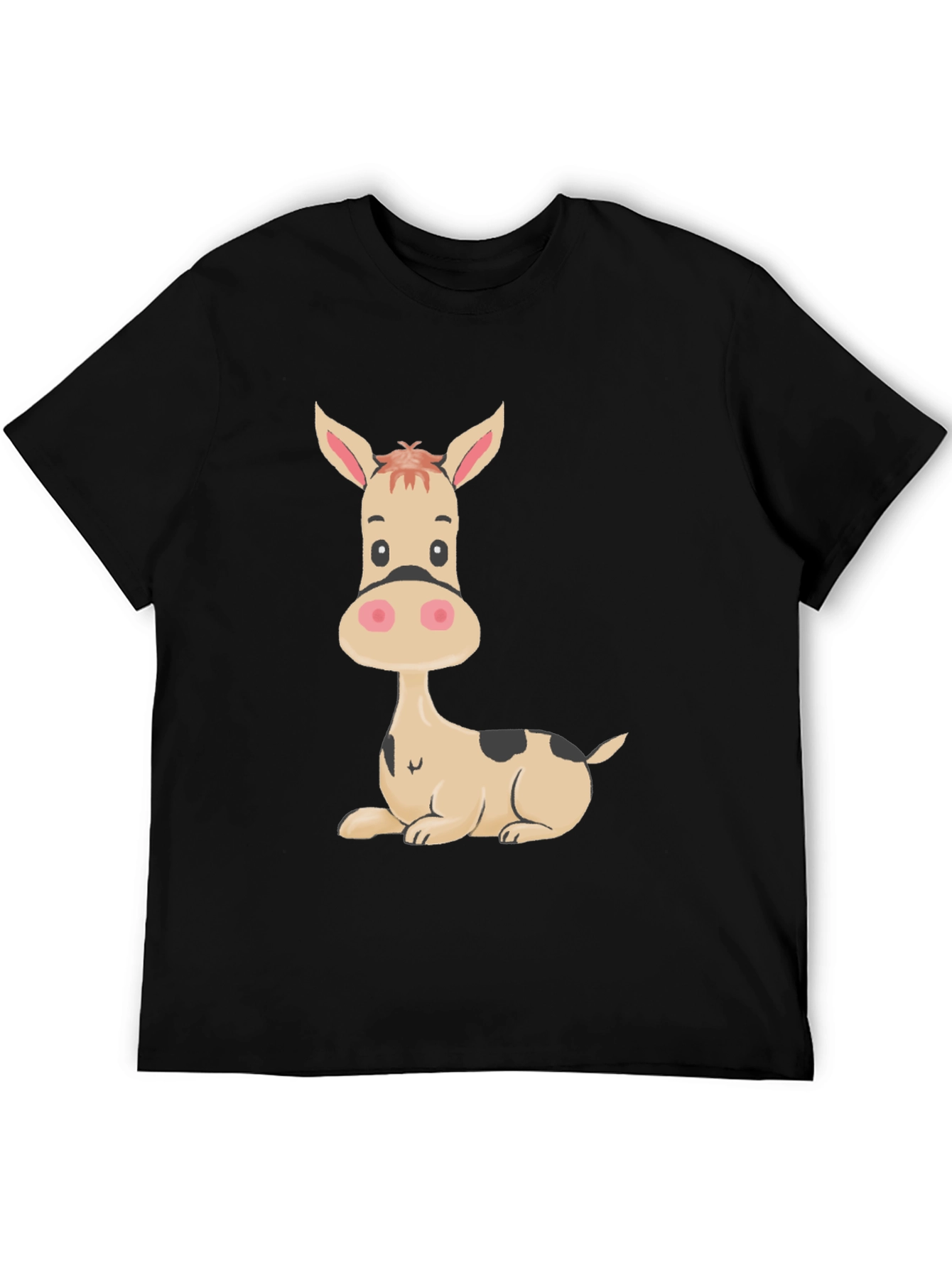 Black Funny Donkey Graphic Tee - Black Cotton T-Shirt view 5