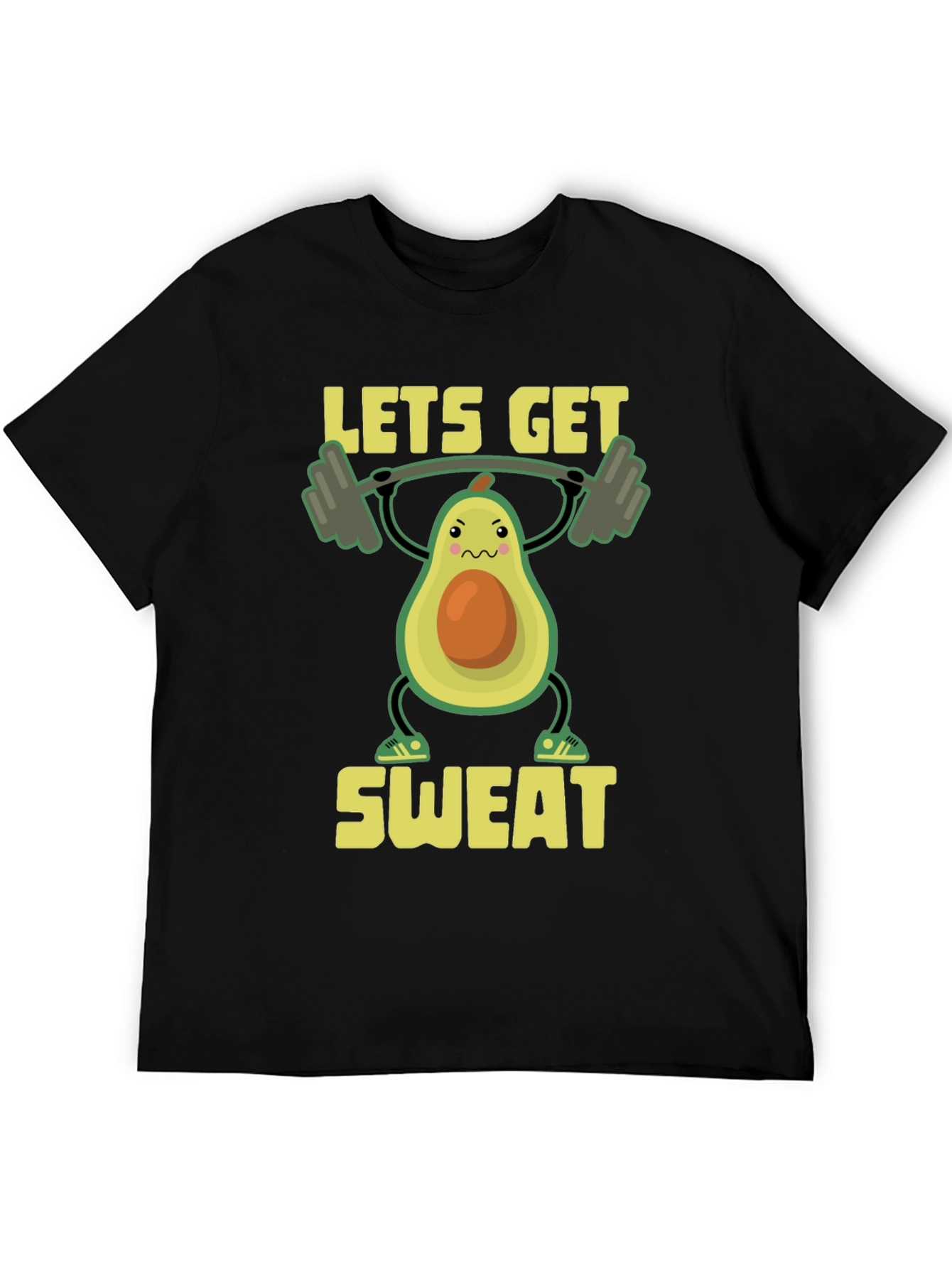 Black Funny Workout Avocado T-Shirt - Let's Get Sweat! view 5