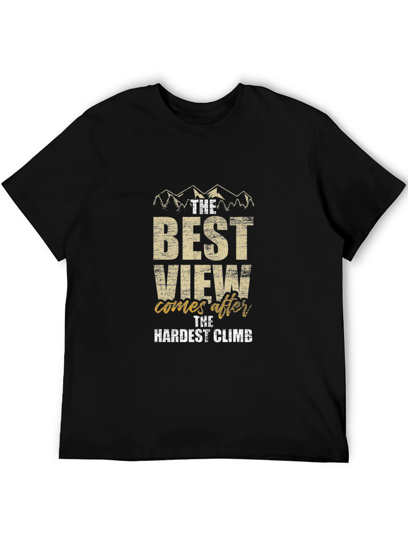Black Motivational Climb T-Shirt - Best View view 5