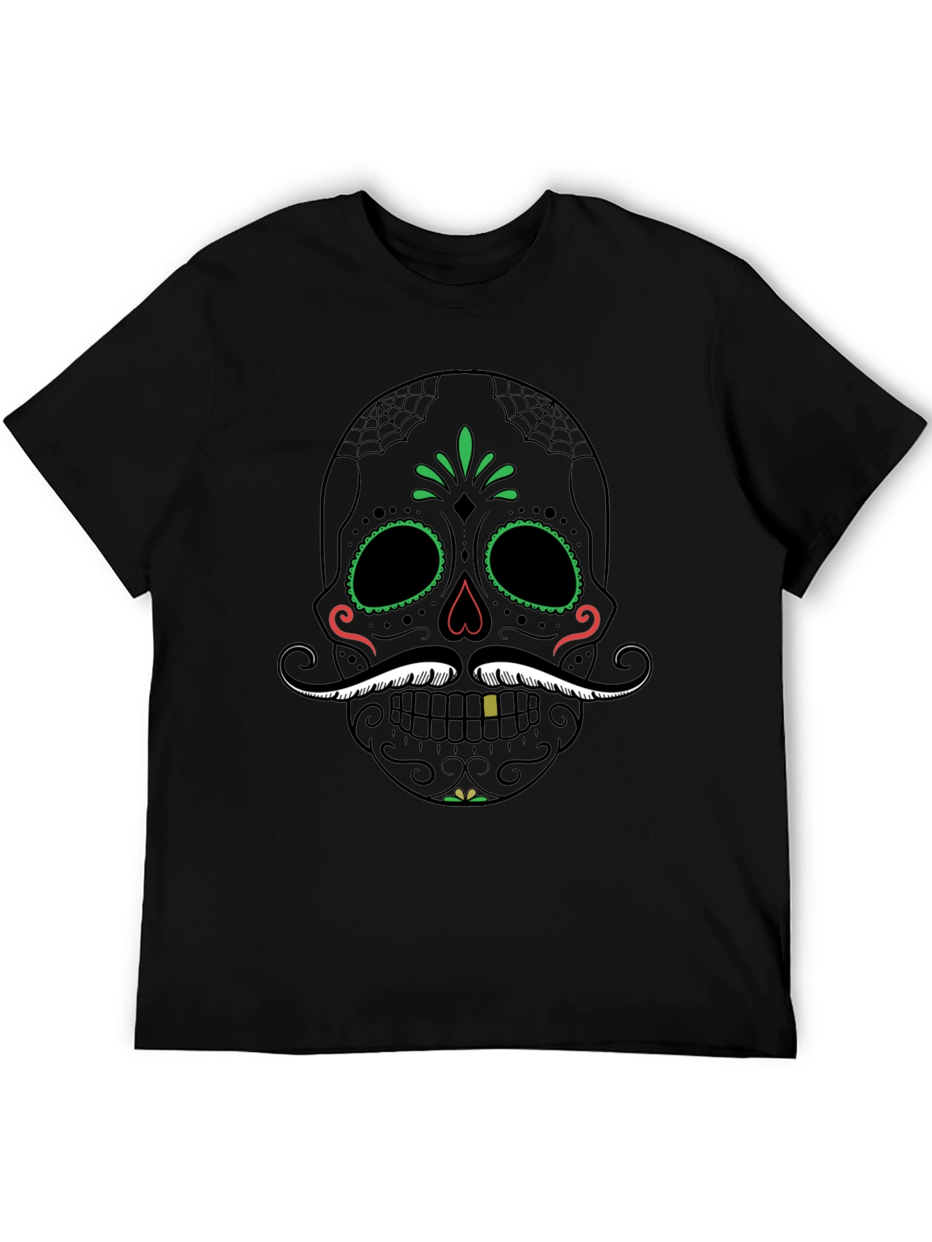 Black Day of the Dead Skull T-Shirt view 5