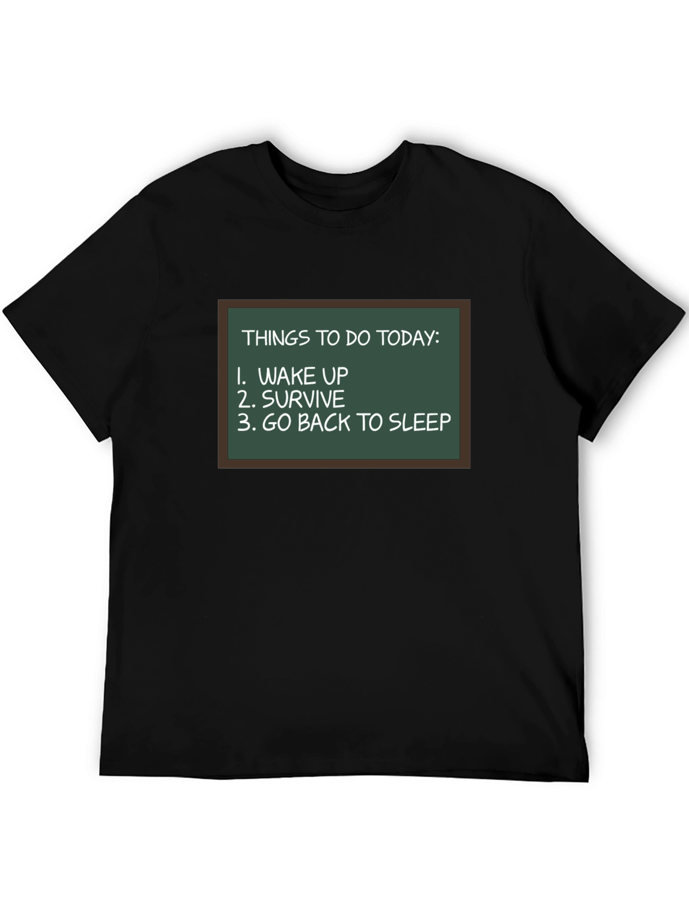 Black Funny To-Do List Graphic Tee view 5