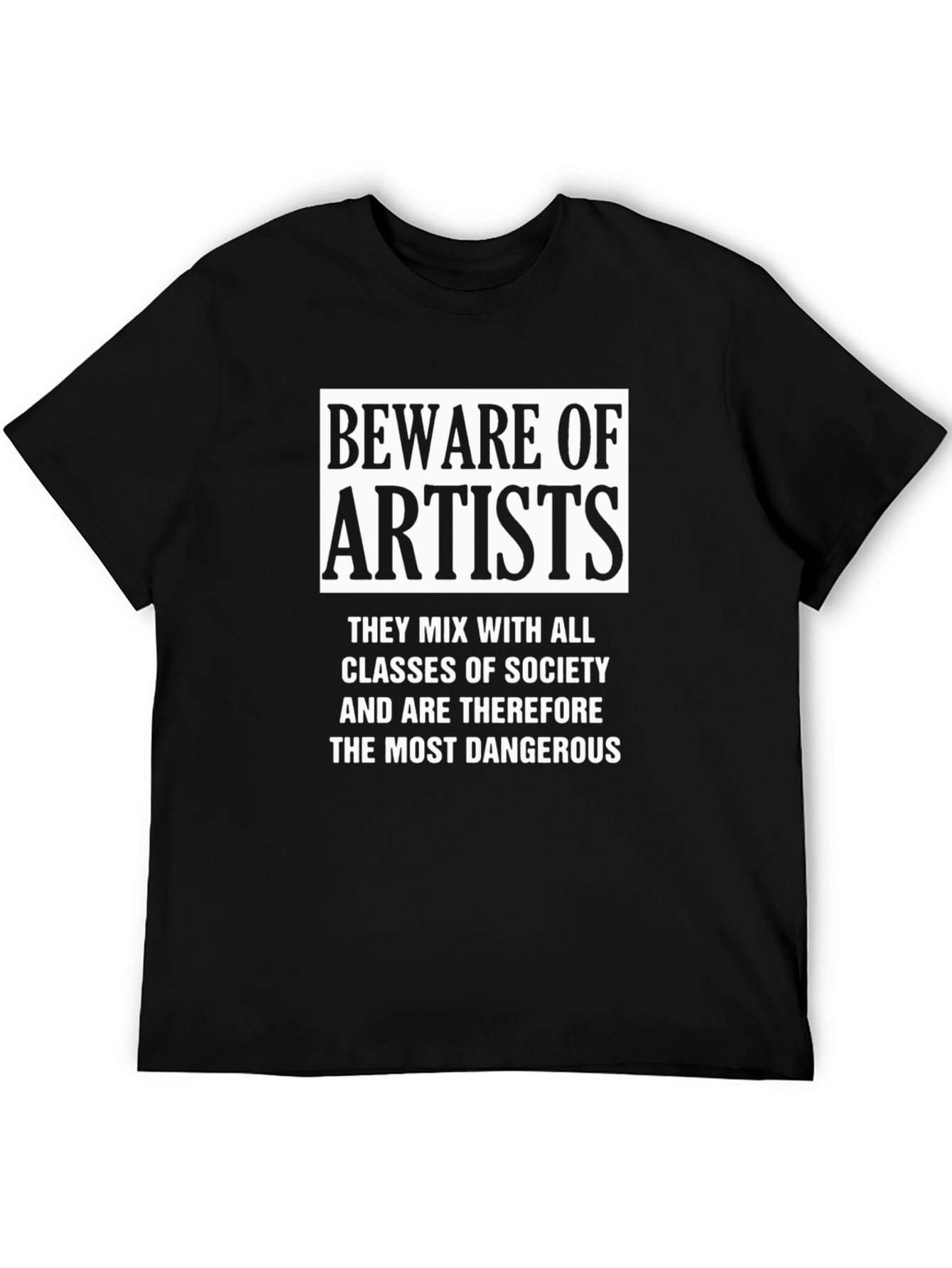 Black Beware of Artists Graphic Tee view 5