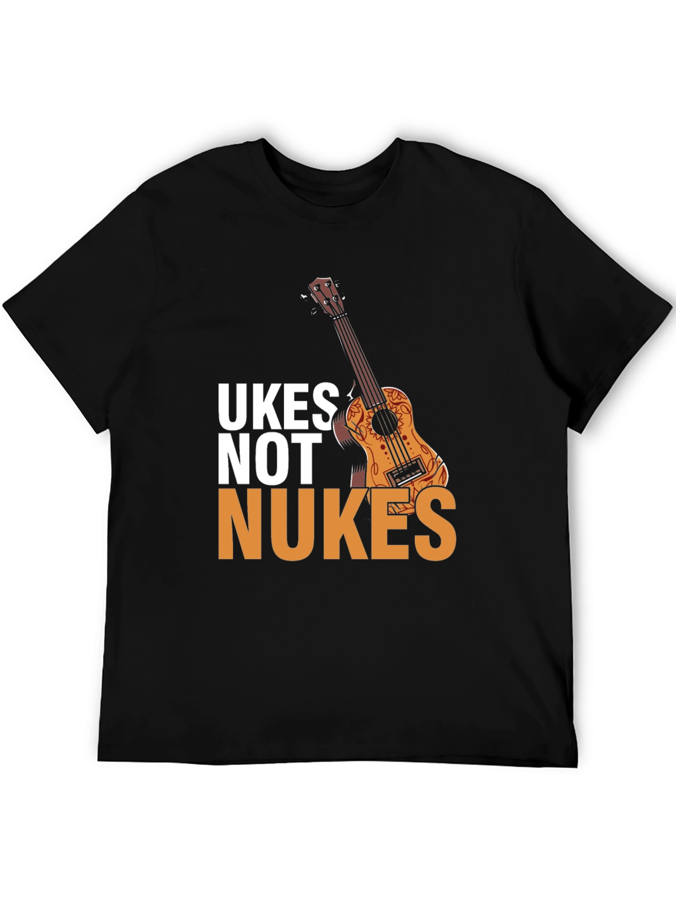 Black Ukes Not Nukes Graphic Tee - Black Cotton Blend view 5