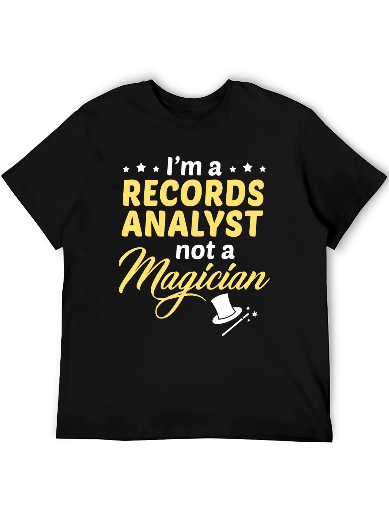Black Records Analyst Humor T-Shirt - Magician Joke view 5