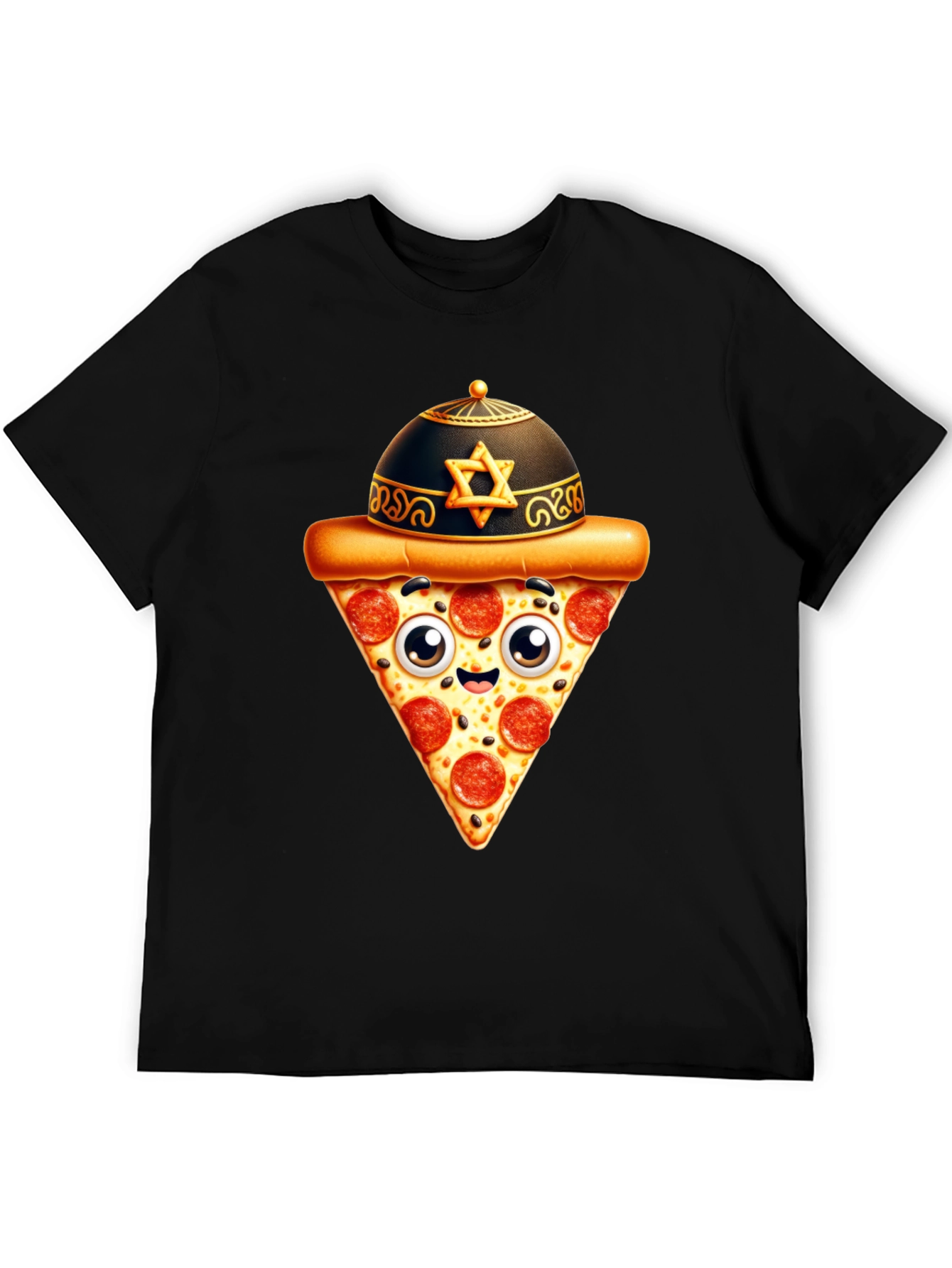 Black Pizza Slice T-Shirt - Funny Foodie Tee view 5