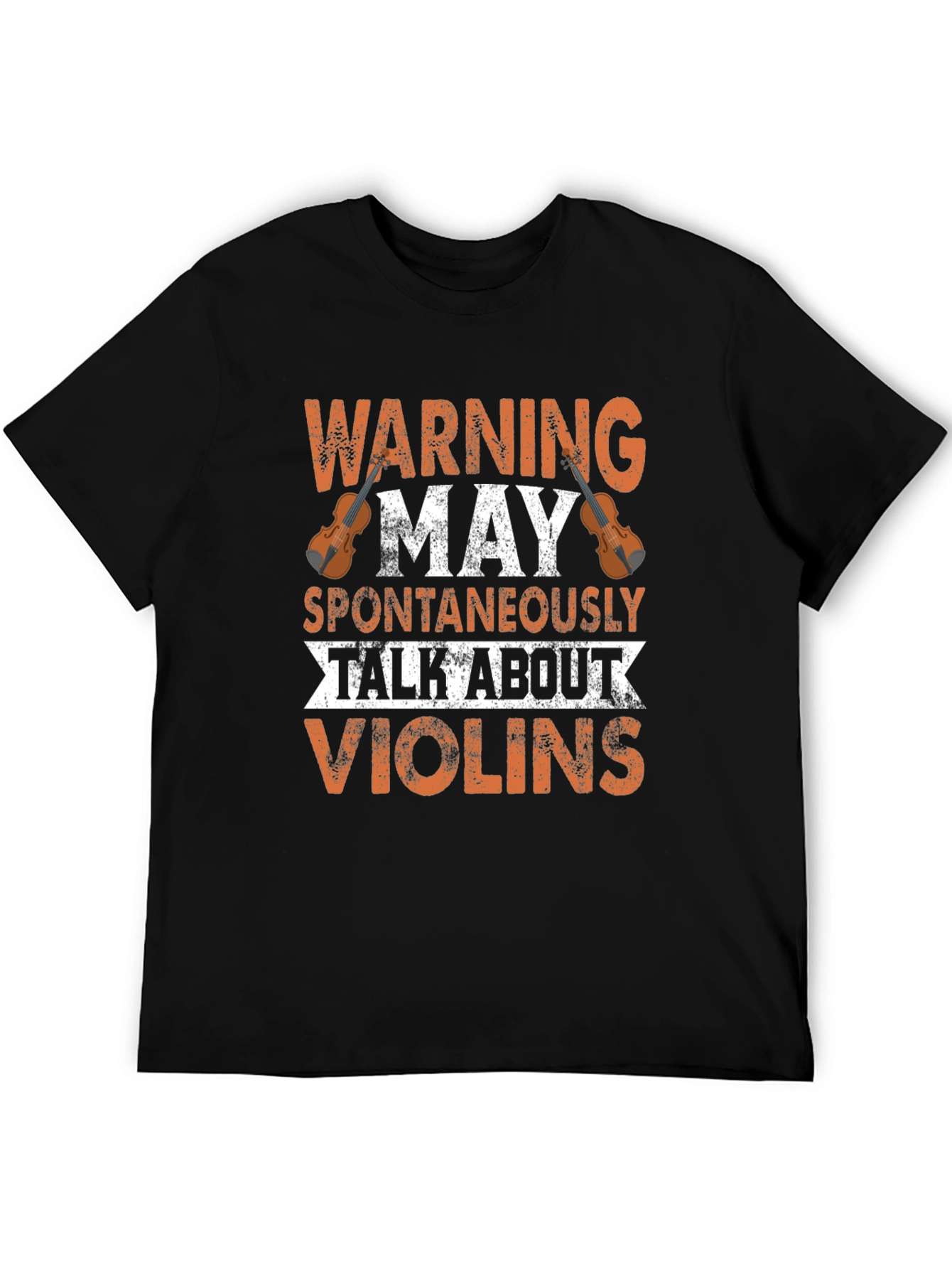 Black Warning May Spontaneously Talk About Violins Graphic T-Shirt view 5