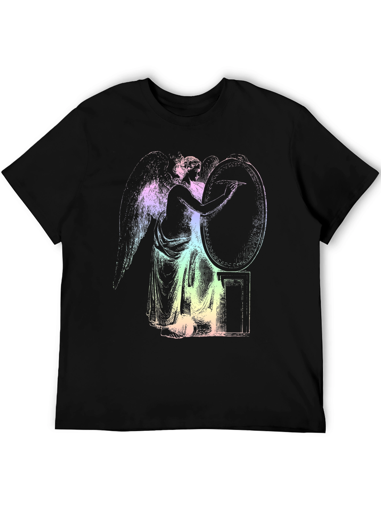 Black Angel Writing in Mirror Graphic T-Shirt view 5