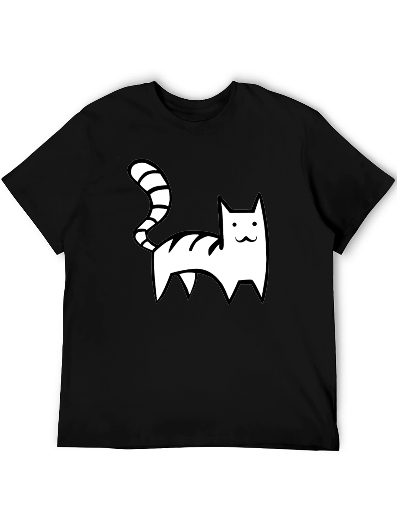 Black Cool Cat Graphic Tee - Black Casual Shirt view 5