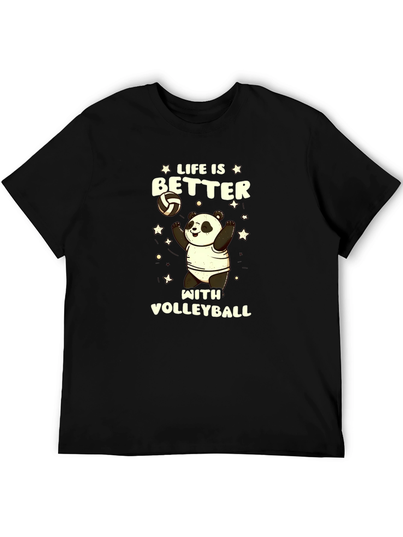 Black Life is Better with Volleyball Panda T-Shirt view 5
