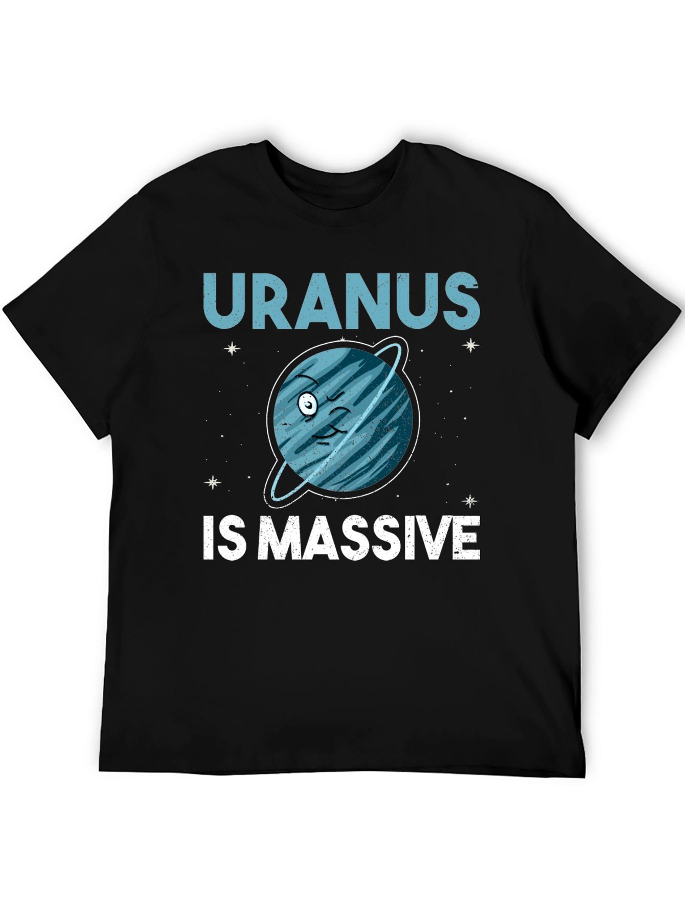 Black Uranus Is Massive Graphic Tee - Funny Space Shirt view 5