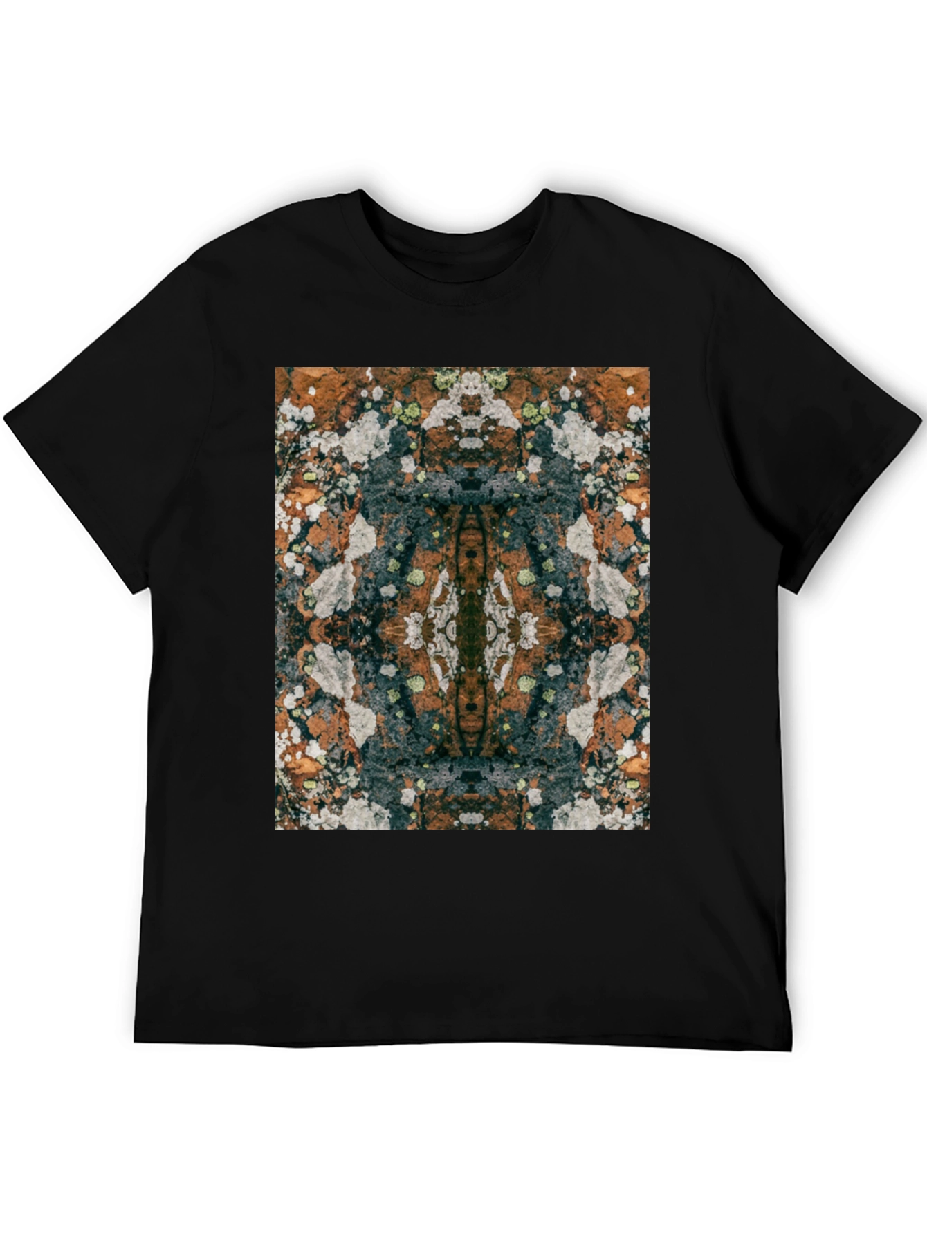 Black Abstract Patterned T-Shirt - Unique Graphic Tee view 5