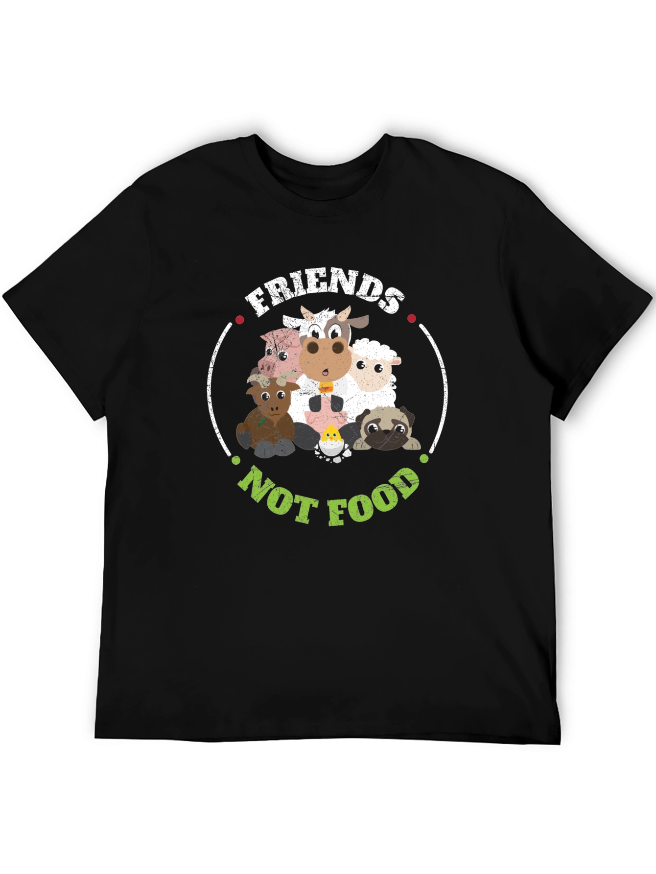 Black Friends Not Food Vegan Graphic T-Shirt view 5