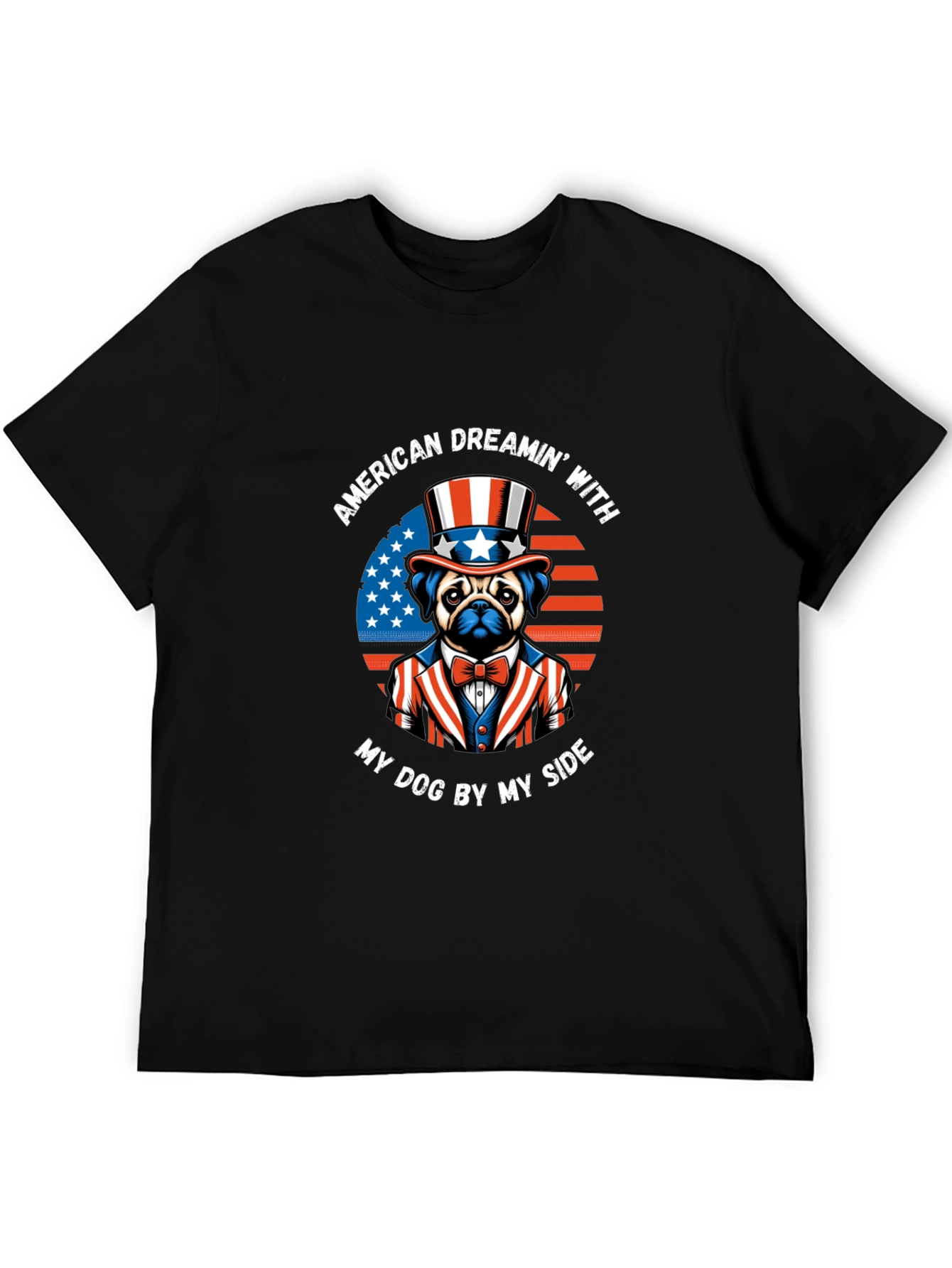 Black American Dreamin' Dog T-Shirt view 5