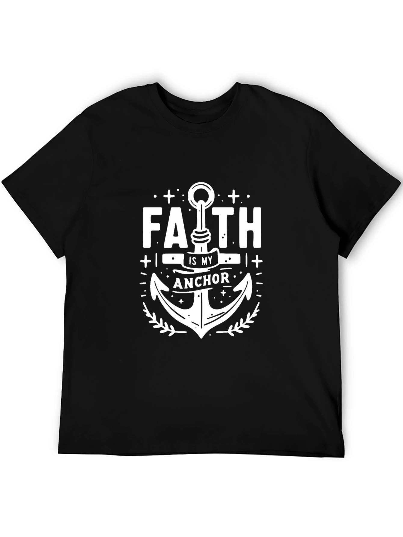Black Faith Is My Anchor Graphic T-Shirt view 5