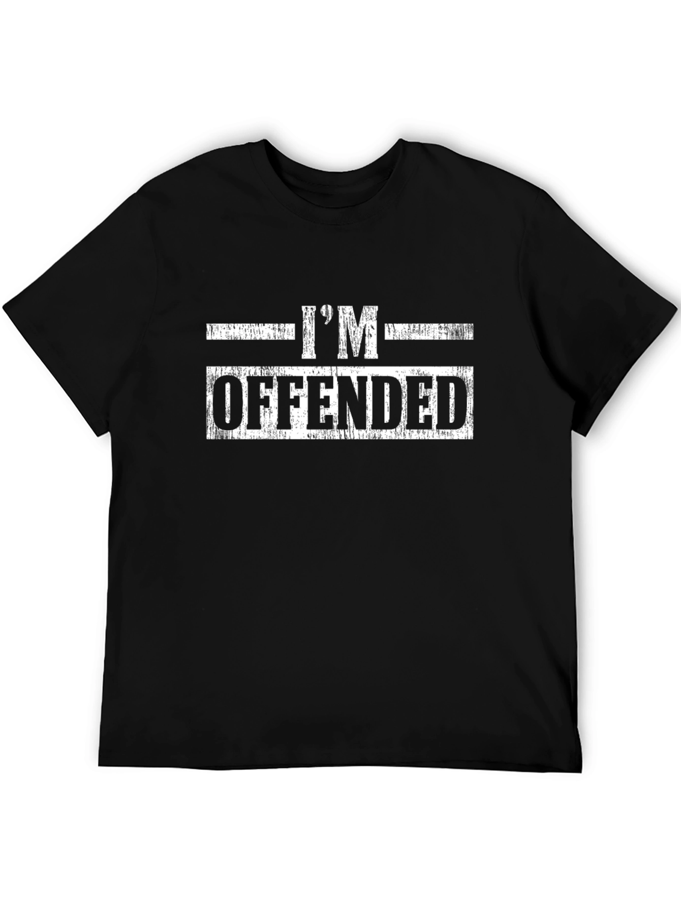 Black I'm Offended Black Graphic T-Shirt view 5