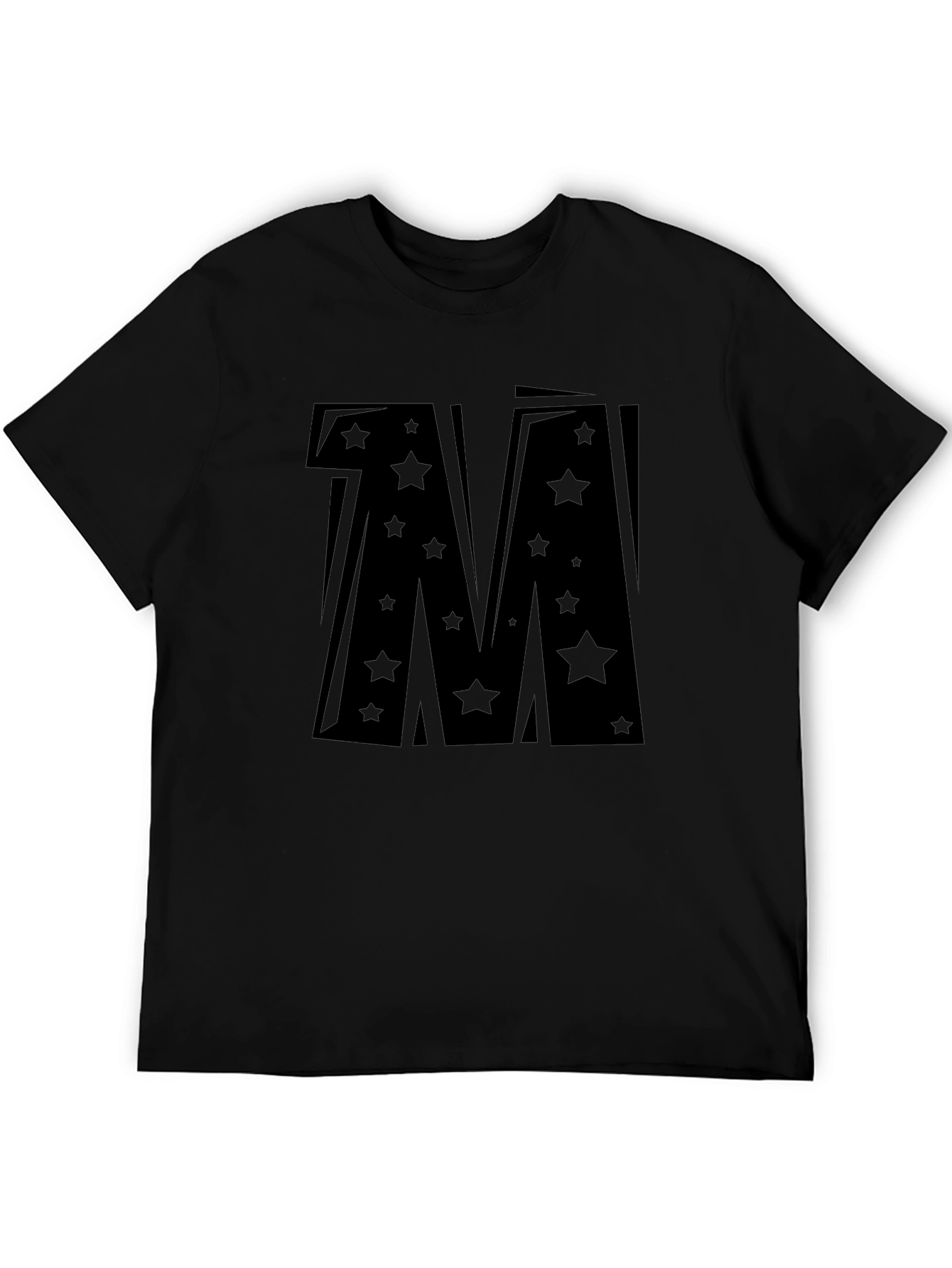 Black Bold Star Letter "M" Graphic T-Shirt view 5