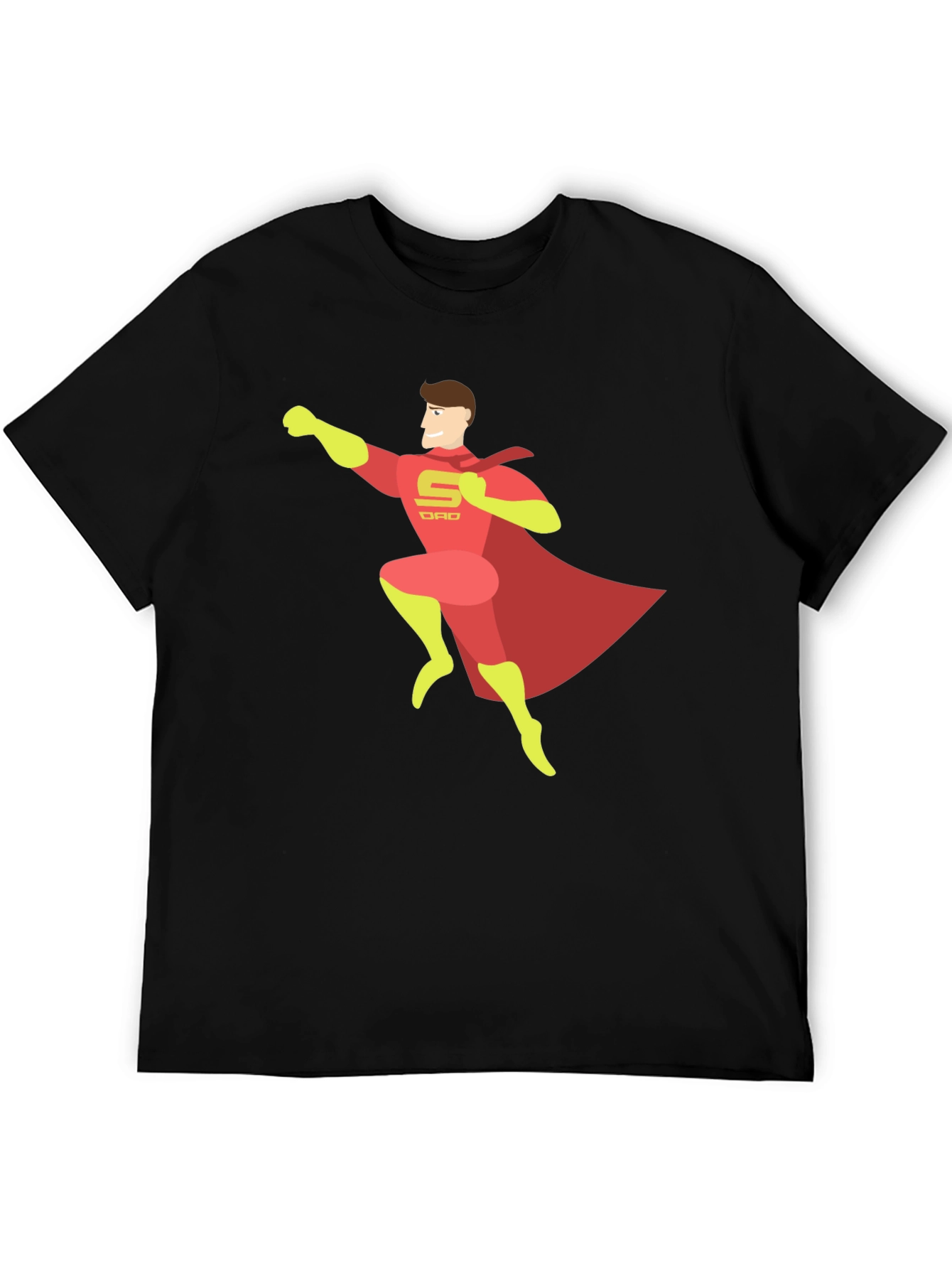 Black Super Dad T-Shirt - Hero Dad Tee view 5