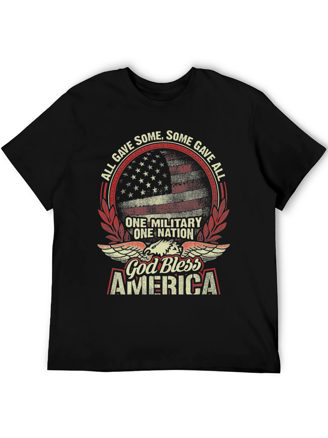 Black God Bless America Patriotic T-Shirt view 5