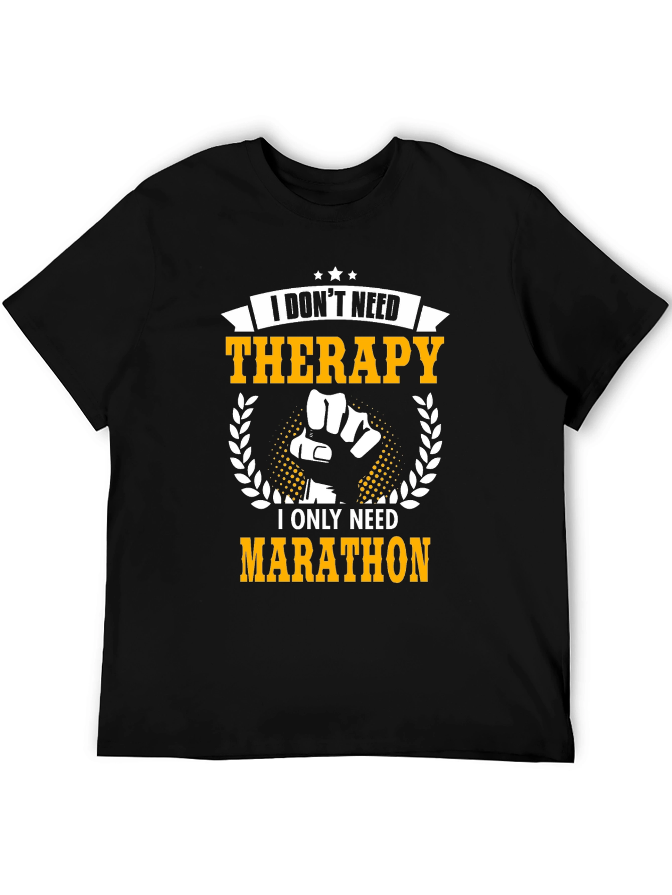 Black Therapy? I need Marathon! Funny T-Shirt view 5