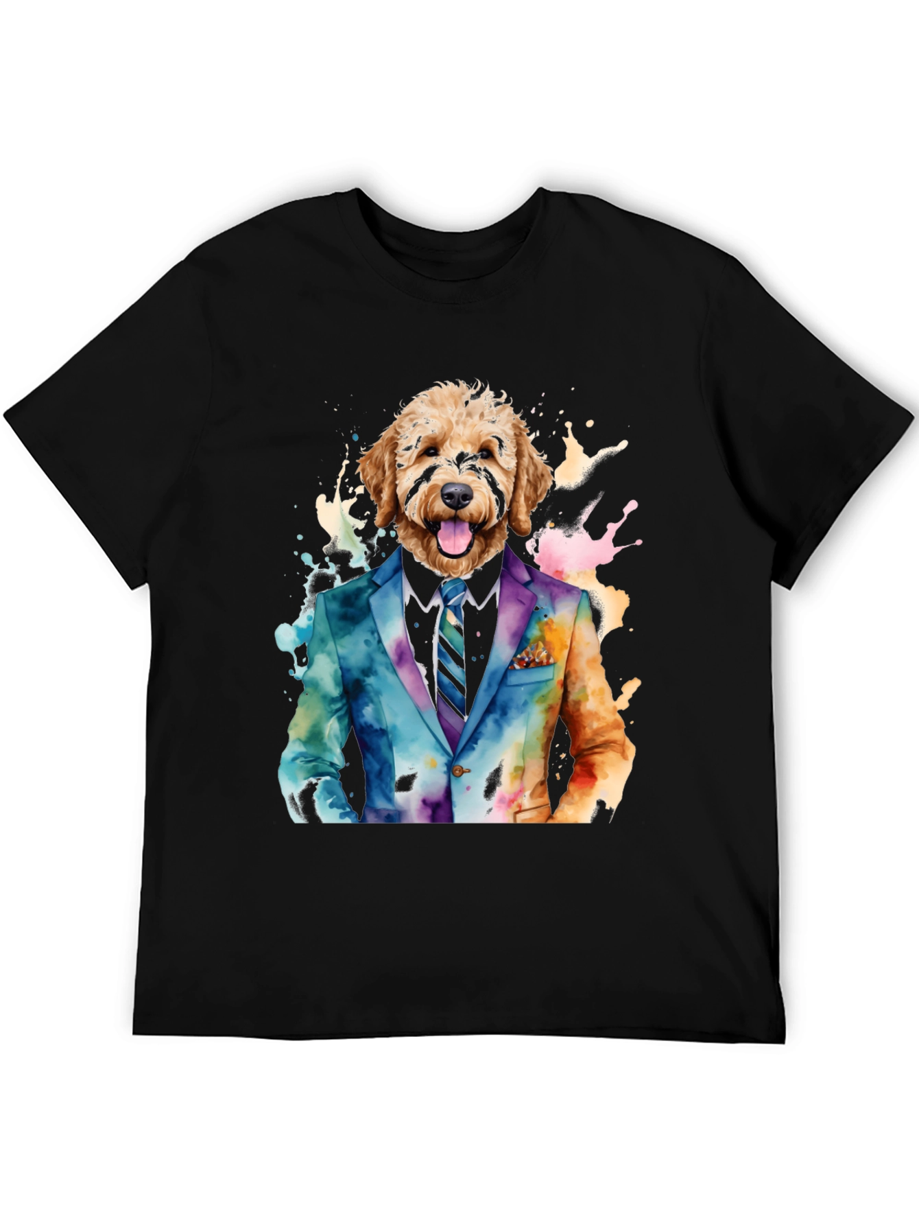 Black Dog in Suit Graphic Tee - Stylish & Unique view 5