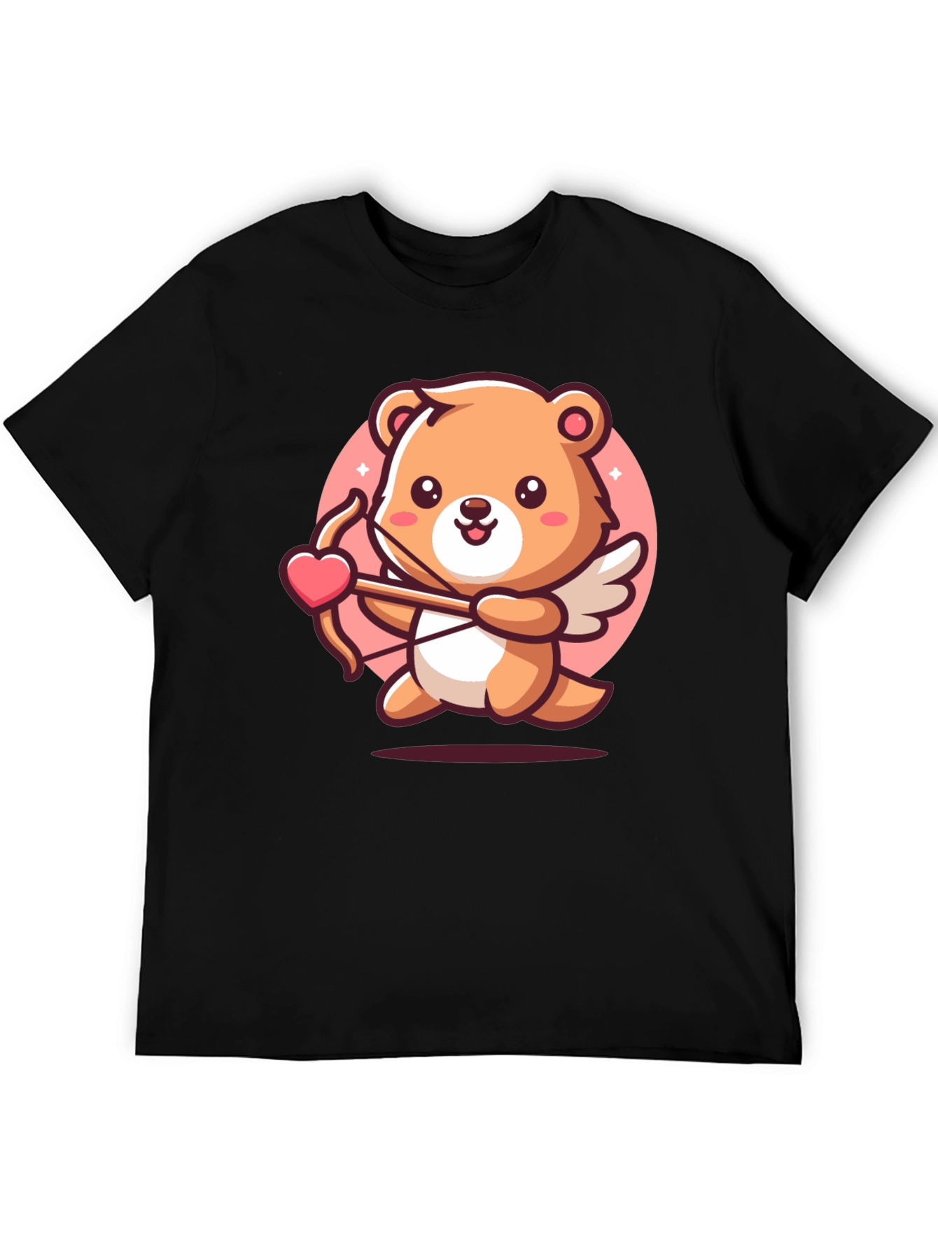 Black Cupid Bear T-Shirt - Valentine's Day view 5