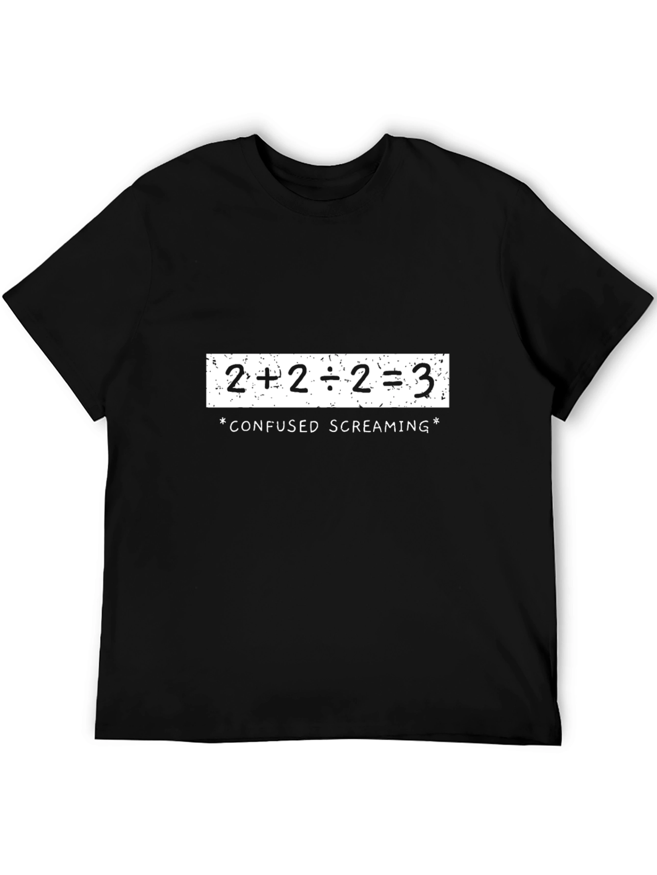 Black Math Equation Funny T-Shirt - Confused Screaming view 5