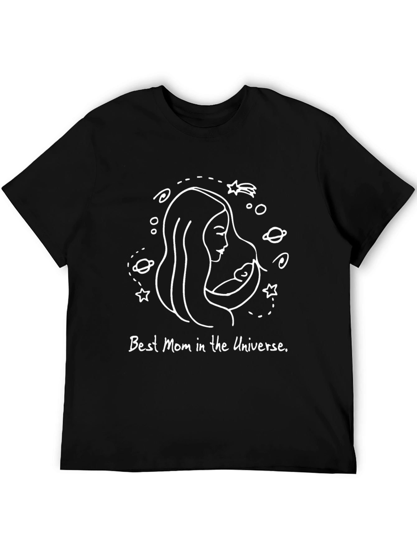 Black Best Mom in the Universe T-Shirt - Black view 5