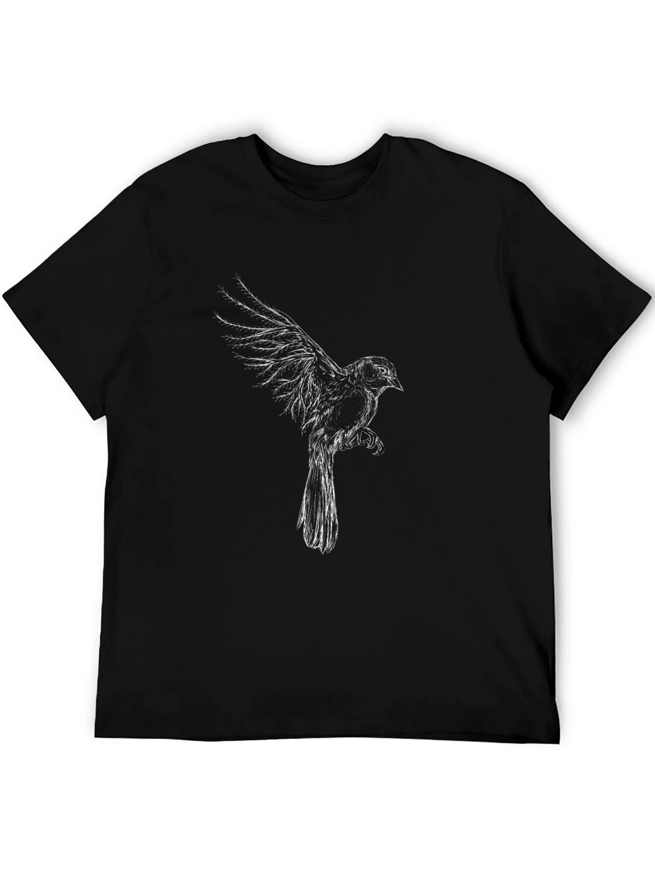 Black Bird Sketch Tee - Stylish Graphic Print view 5