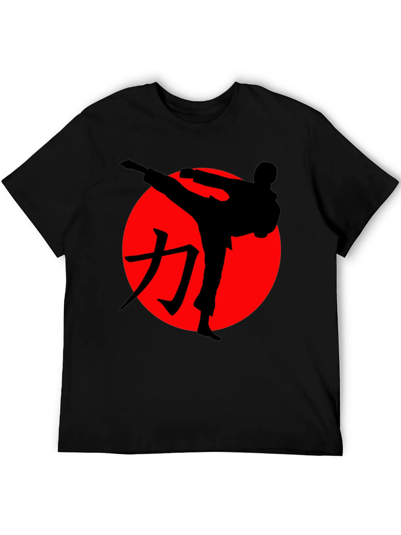 Black Karate Silhouette Graphic Tee - Martial Arts Style view 5