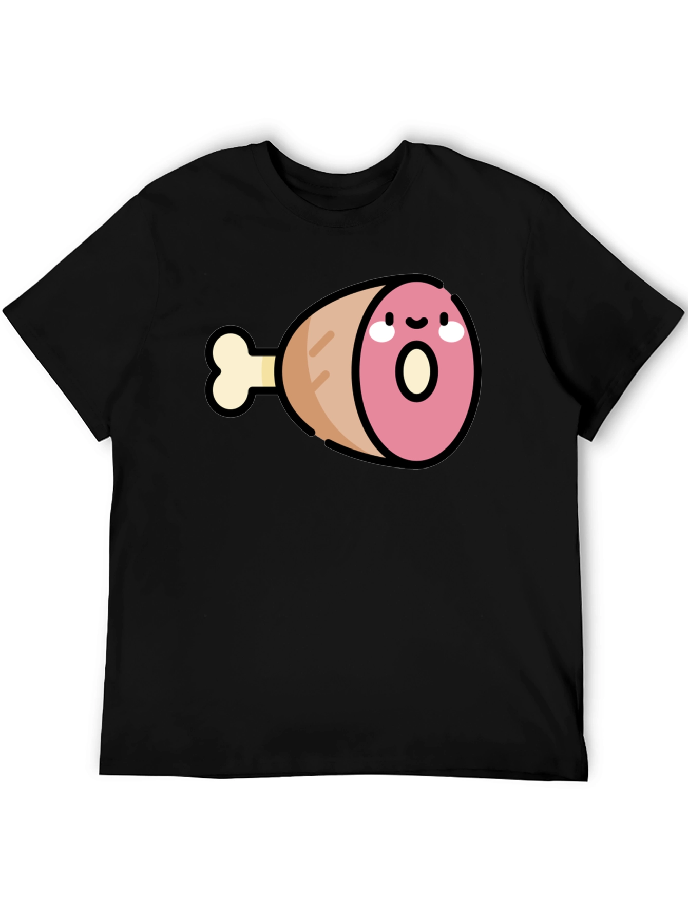 Black Funny Ham Leg Graphic Tee view 5
