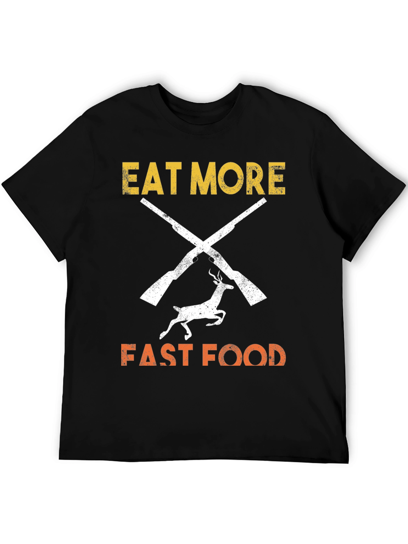 Black Eat More Fast Food T-Shirt Hunter Design view 5