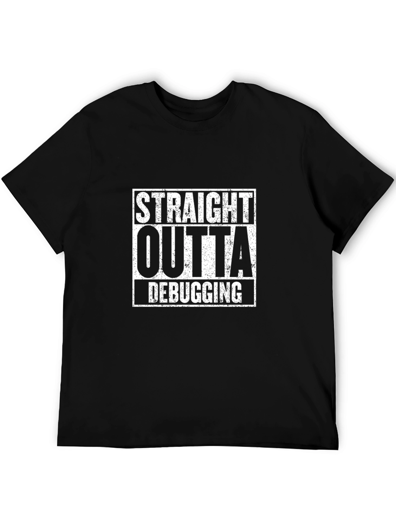 Black Straight Outta Debugging T-Shirt - Programmer Humor Tee view 5