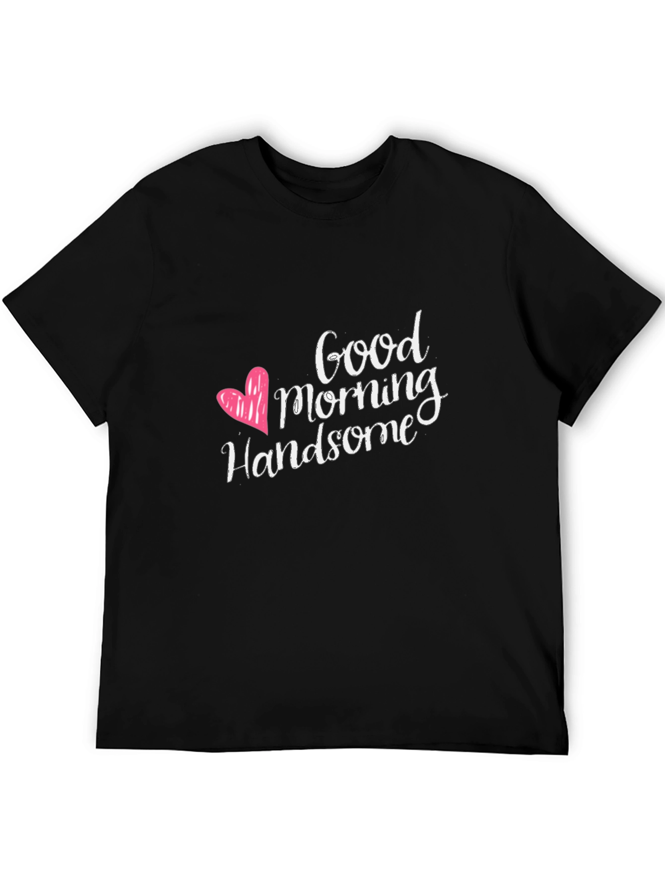 Black Good Morning Handsome Black Graphic Tee view 5