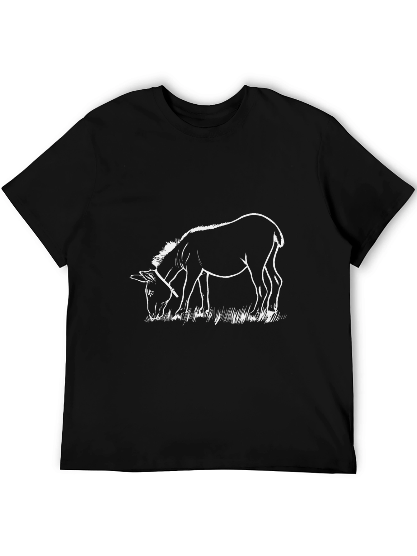 Black Donkey Outline Graphic Print Black Tee view 5
