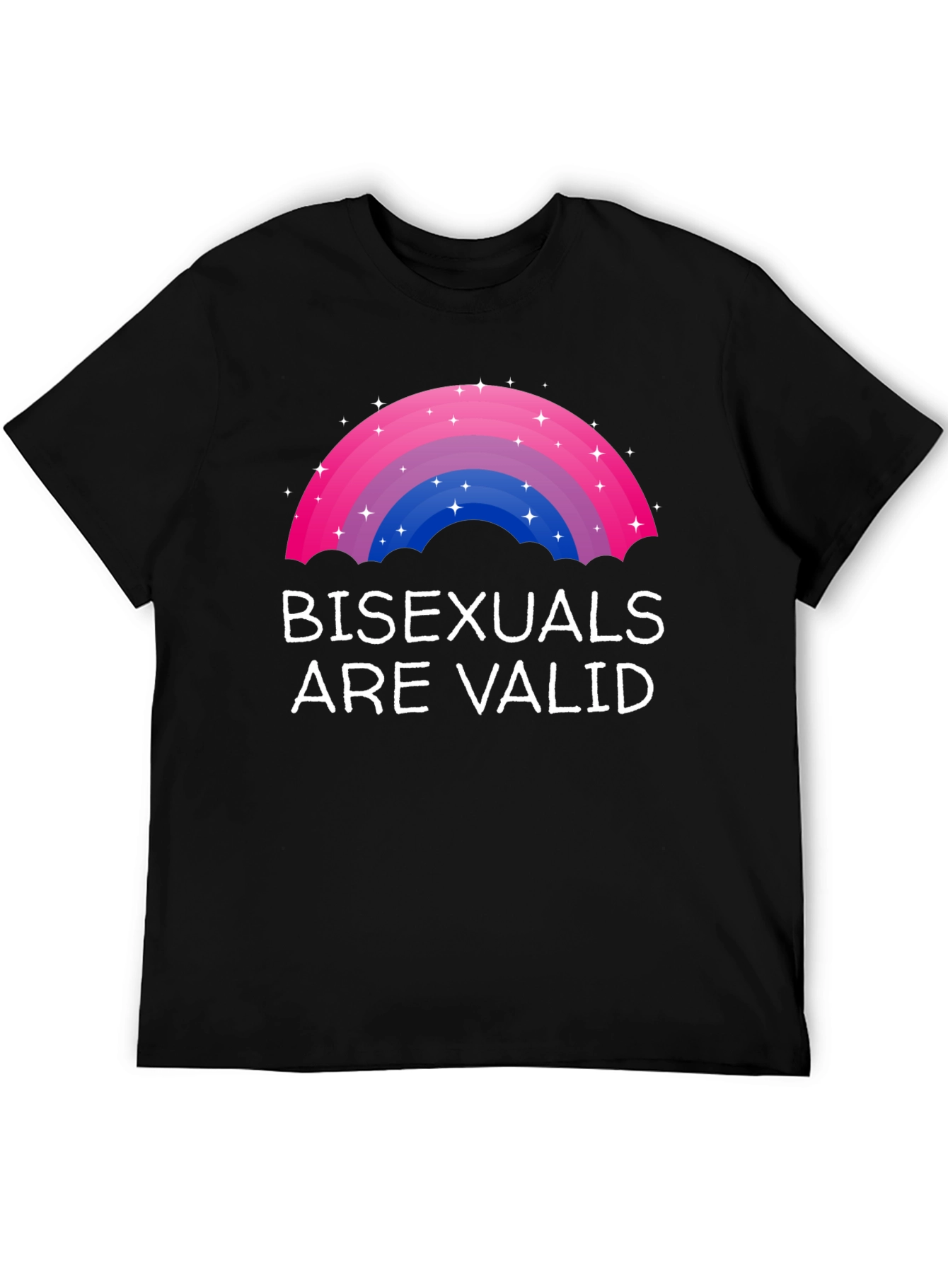 Black Bisexuals Are Valid Rainbow Pride T-Shirt view 5
