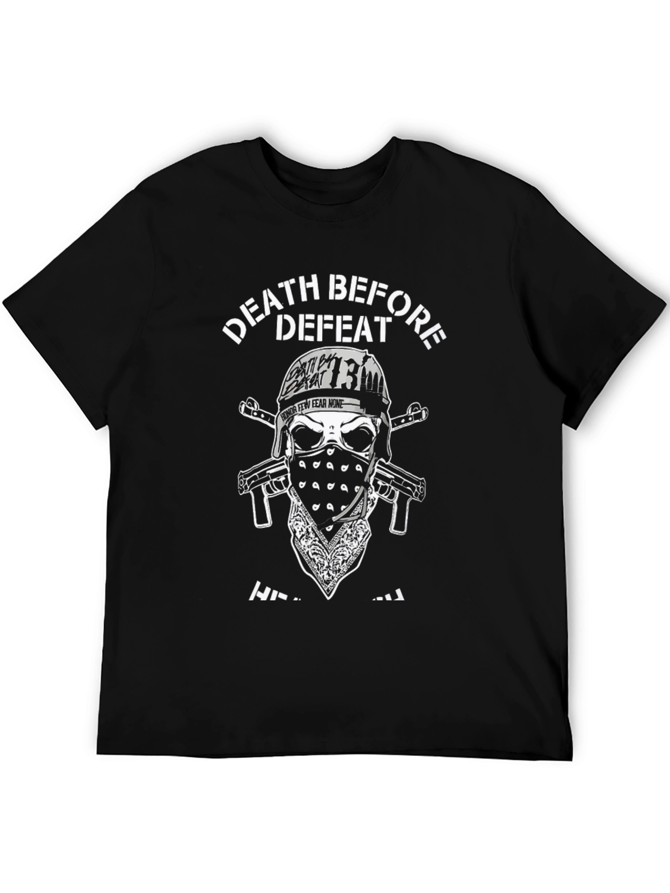Black Death Before Defeat Skull Graphic Tee view 5