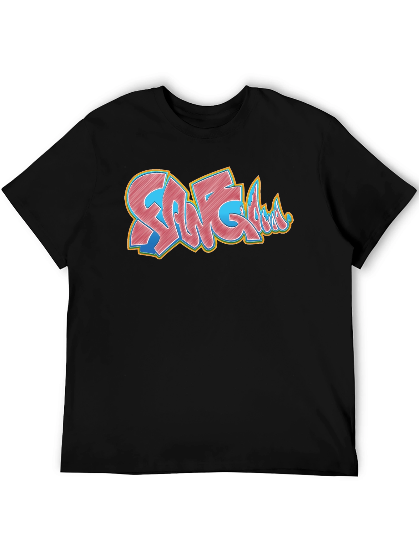 Black Graffiti Style Graphic Print Black T-Shirt view 5