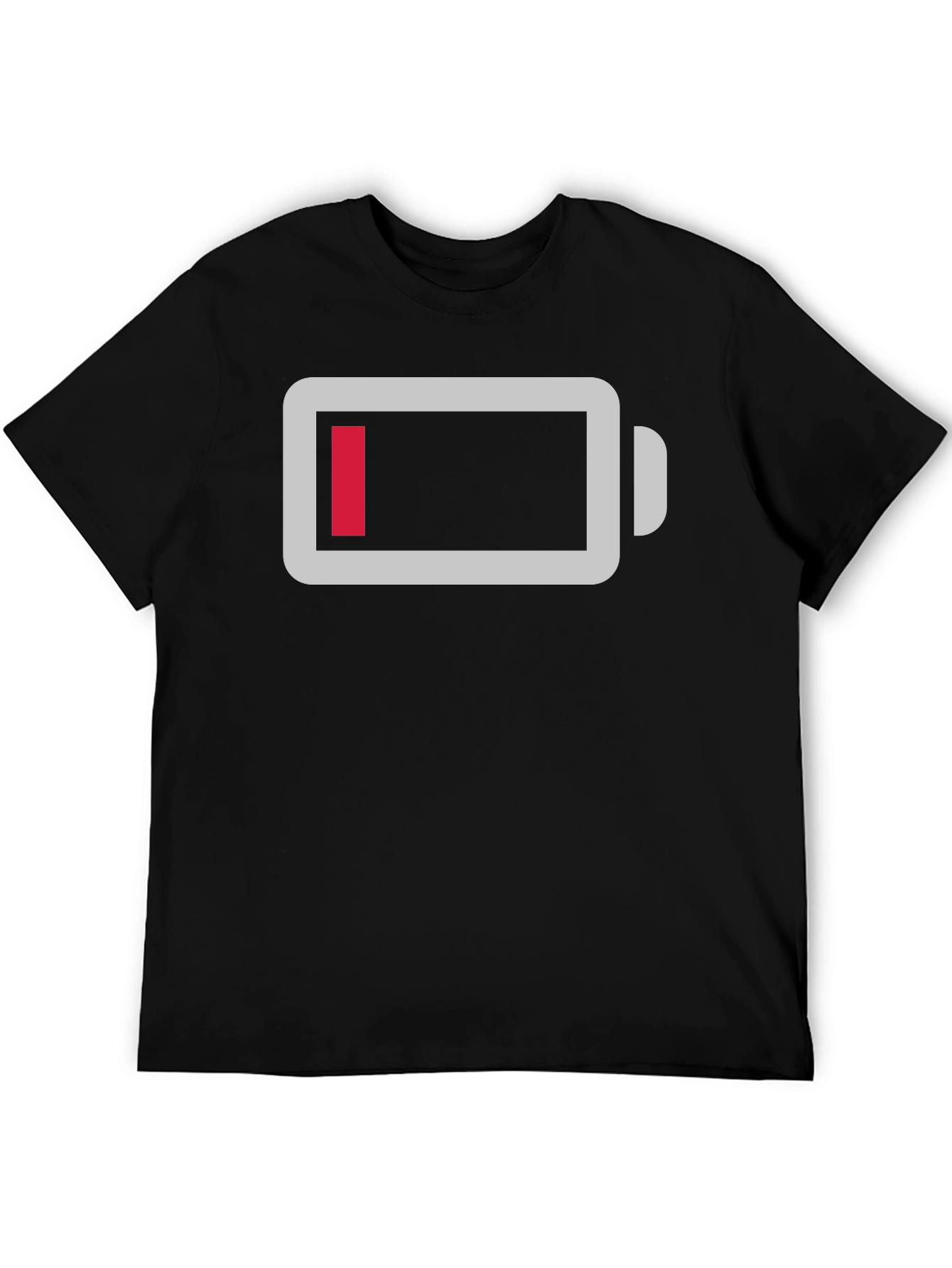 Black Low Battery Graphic Tee - Black Cotton Comfort view 5