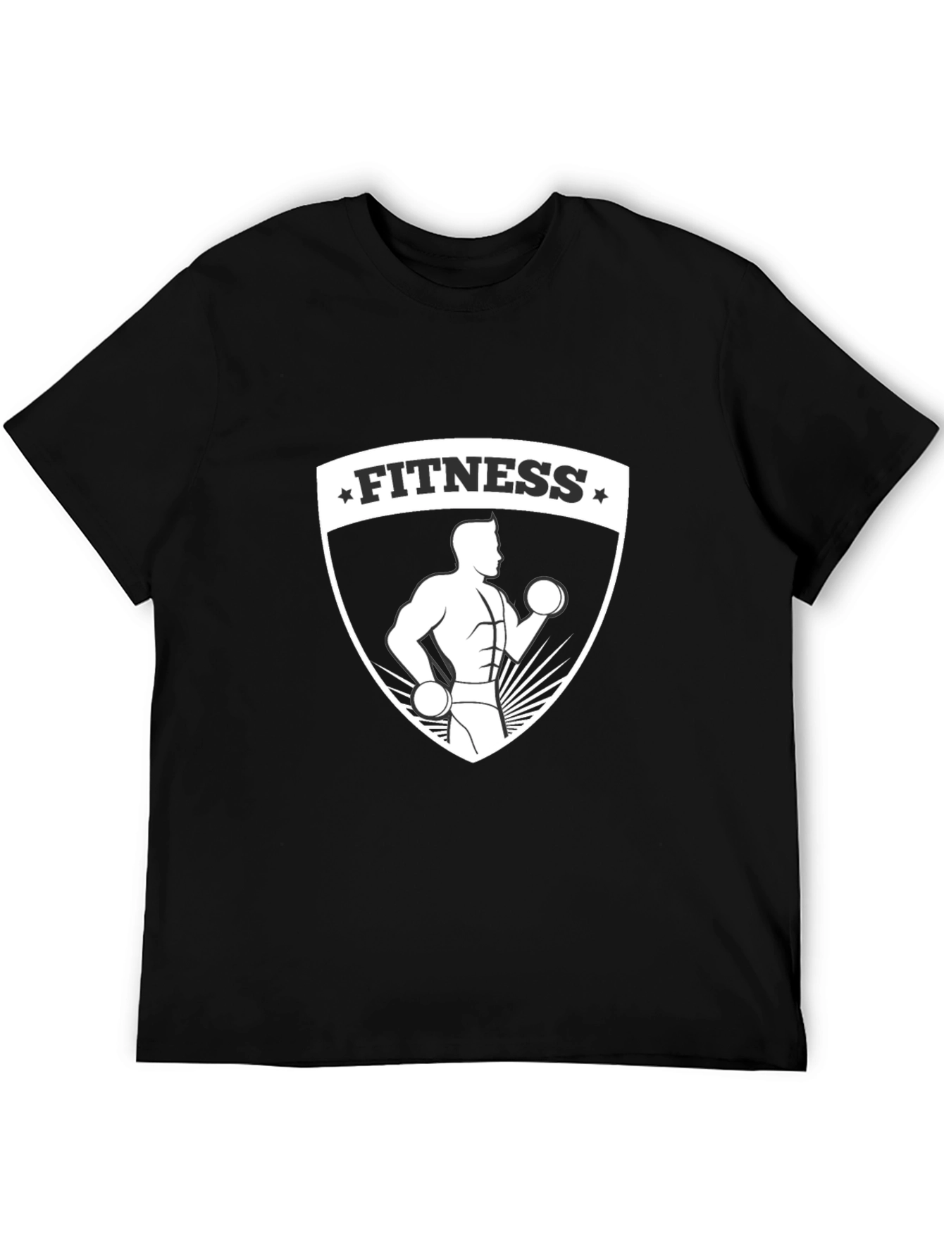 Black Fitness Graphic Black T-Shirt for Men view 5