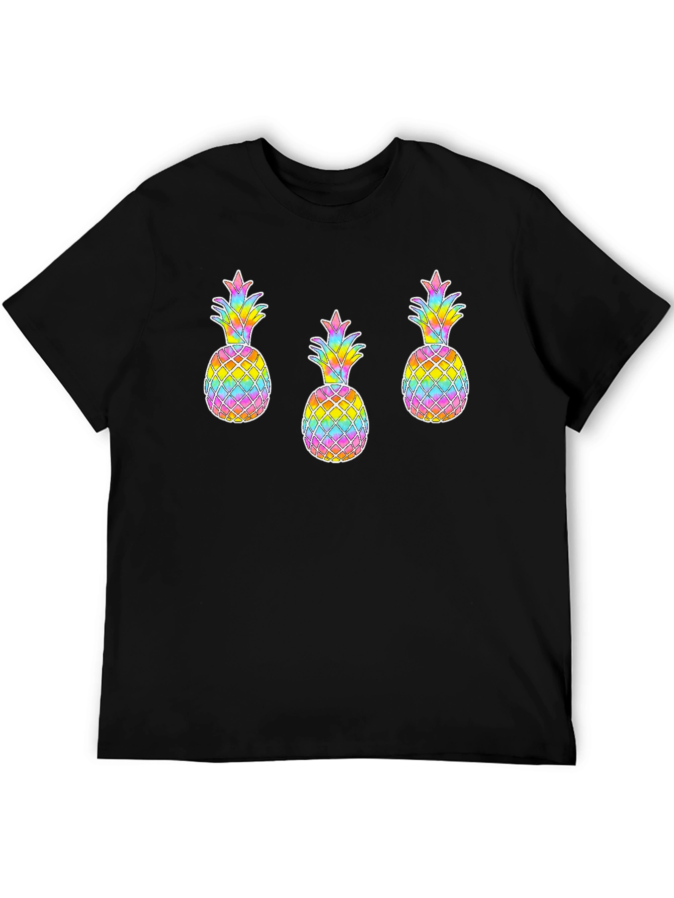 Black Rainbow Pineapple Graphic Tee view 5