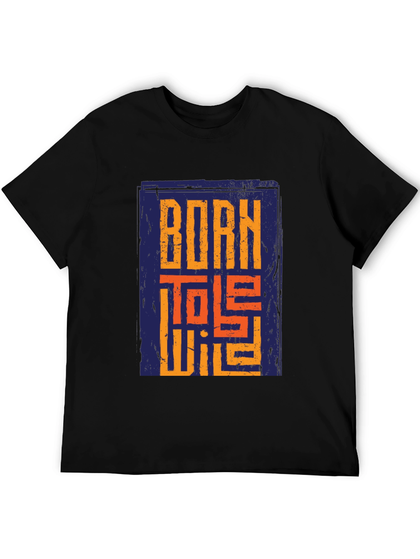 Black Born To Be Wild Graphic Print Black T-Shirt view 5