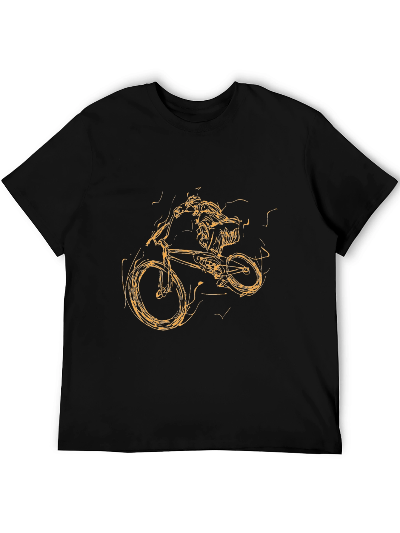 Black Mountain Bike Rider Graphic T-Shirt - Black view 5