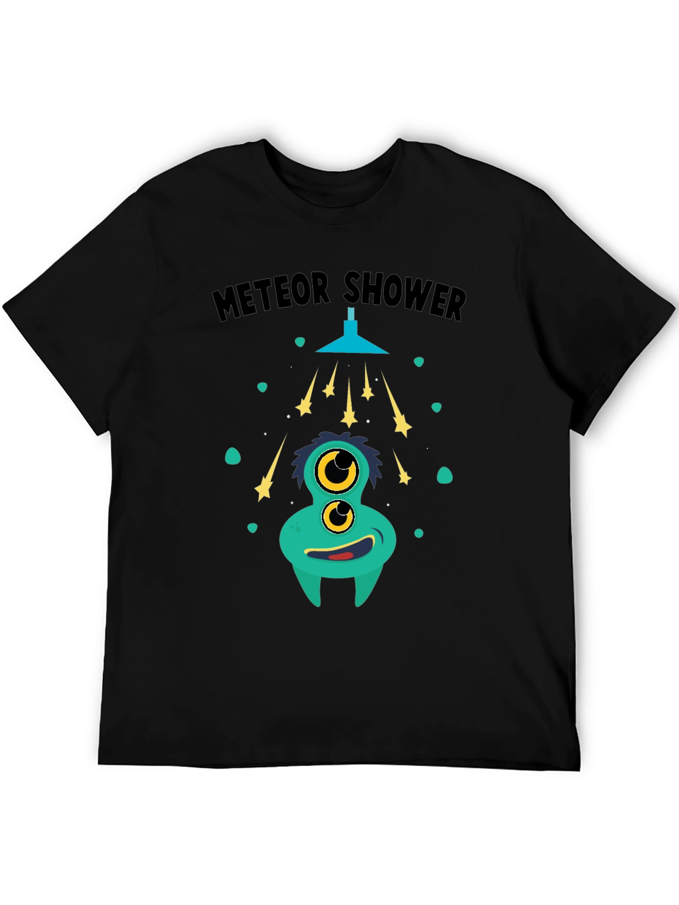 Black Meteor Shower Monster Graphic T-Shirt view 5