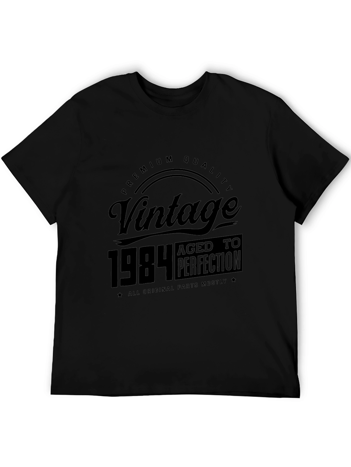 Black Vintage 1984 Aged to Perfection Black T-Shirt view 5