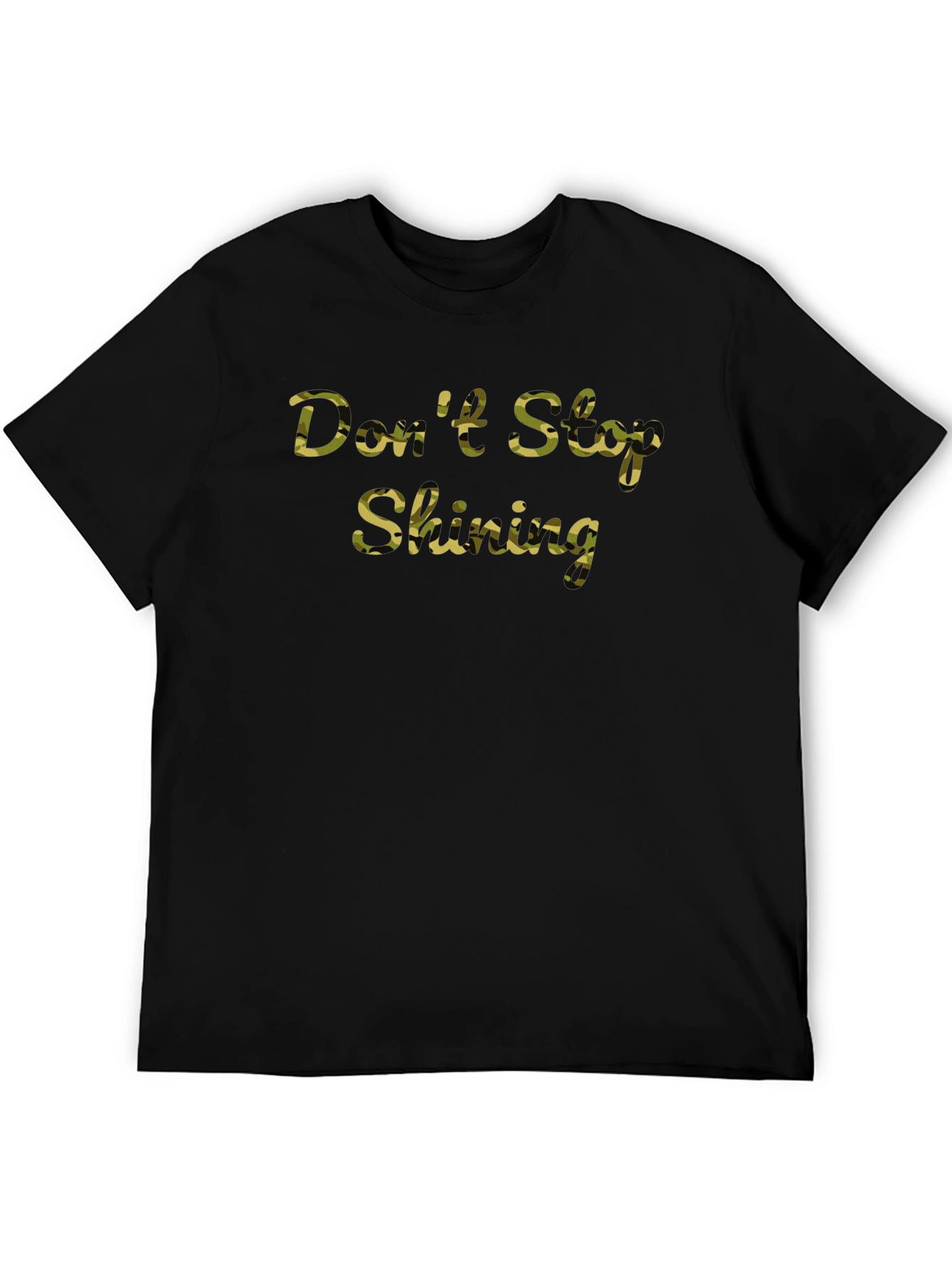 Black Don't Stop Shining Camo Print T-Shirt view 5