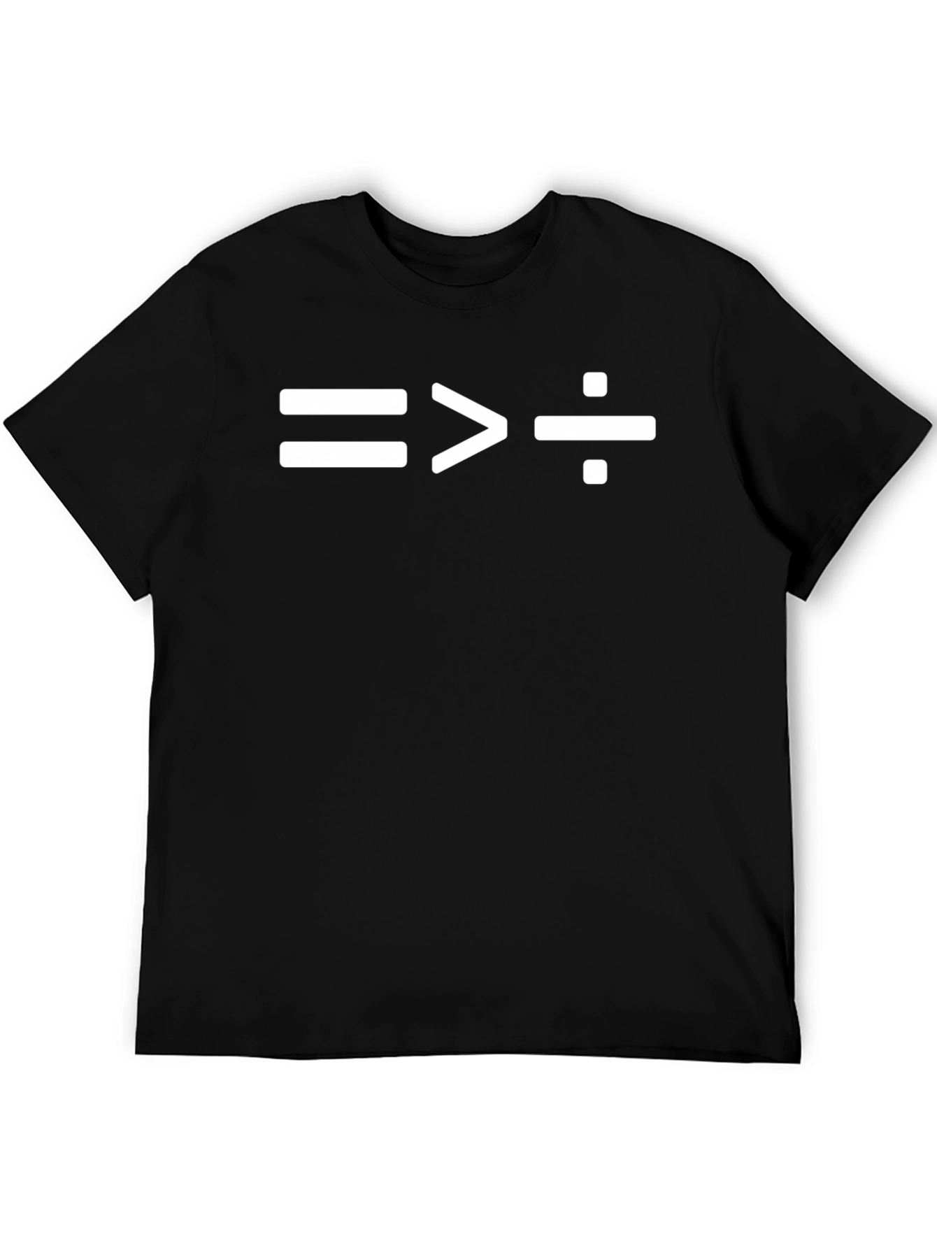 Black Equal Greater Divided T-Shirt - Math Humor Tee view 5
