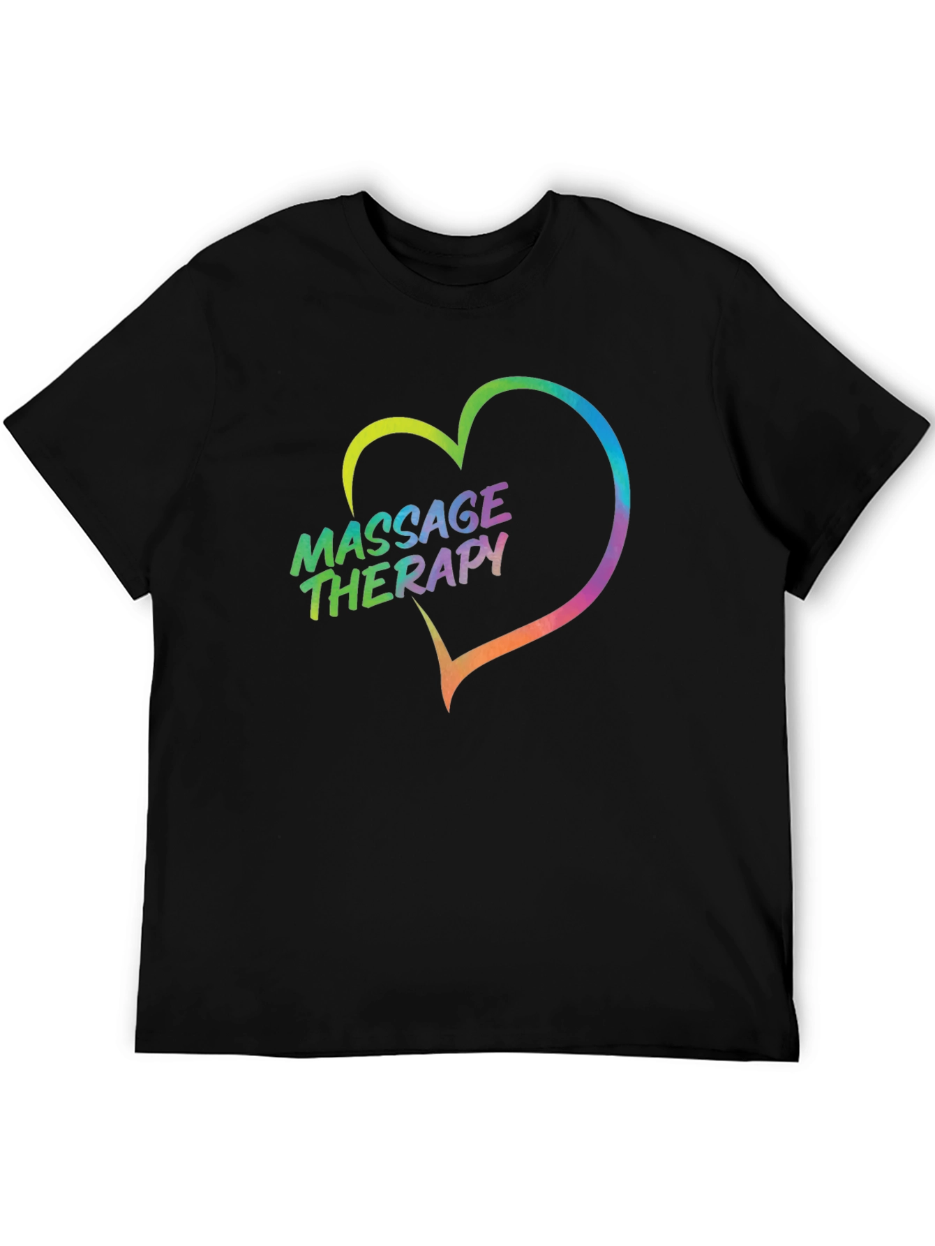 Black Massage Therapy Heart Graphic Tee - Black view 5