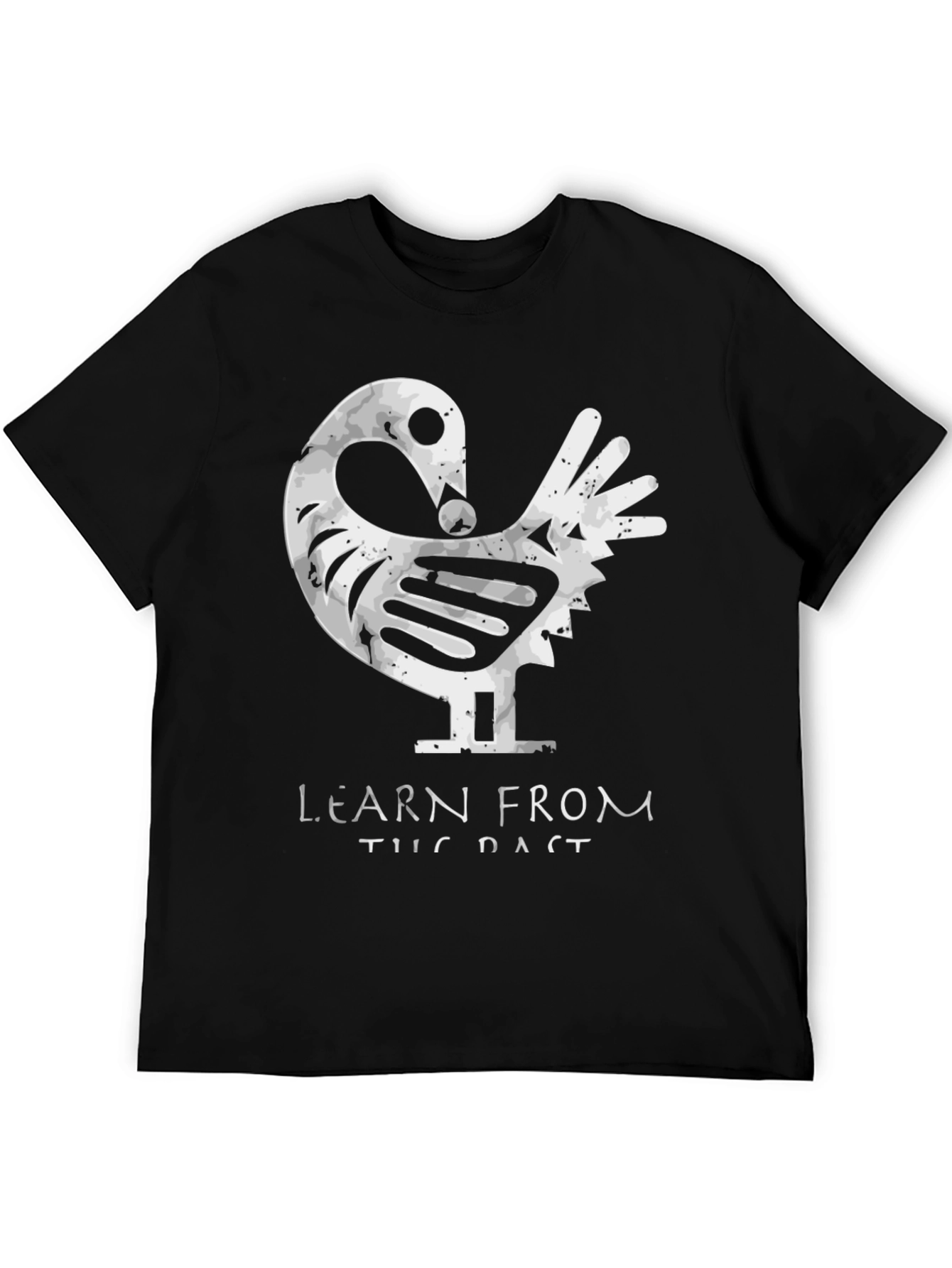 Black Adinkra Inspired T-Shirt - Learn From The Past view 5