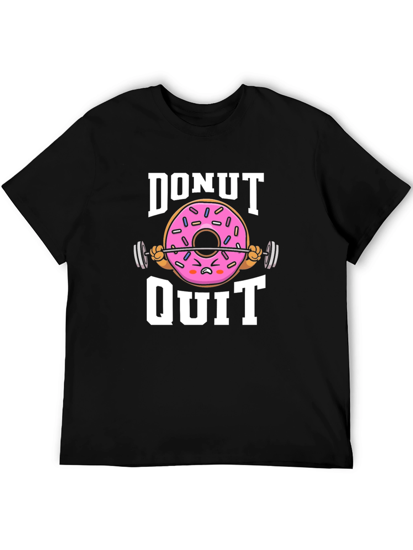 Black Donut Quit Graphic T-Shirt - Funny Workout Tee view 5